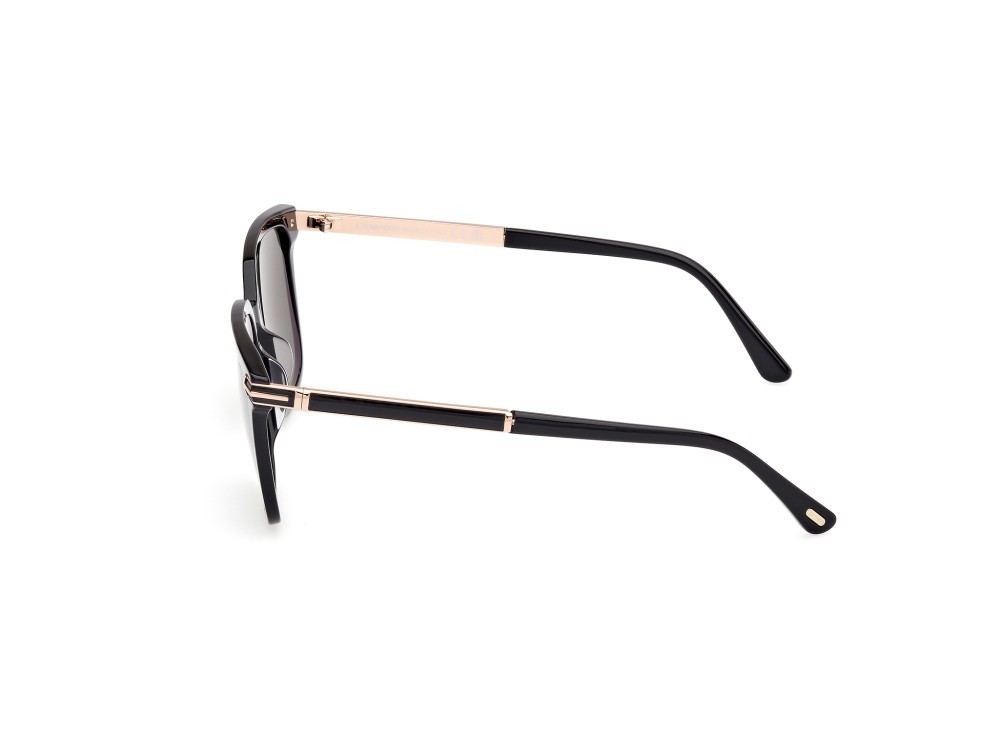 Sunglasses Tom Ford Jochem FT1183 (01R) color nero lucido shape square lenses verde polarizzato