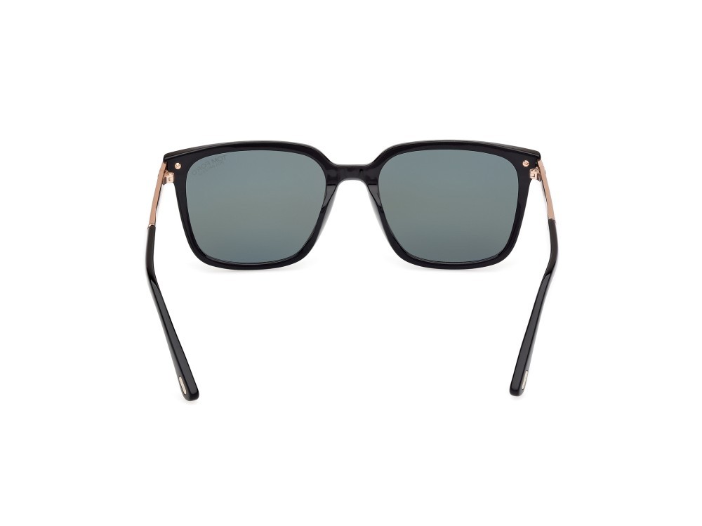 Sunglasses Tom Ford Jochem FT1183 (01R) color nero lucido shape square lenses verde polarizzato
