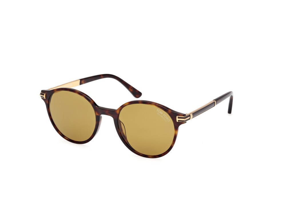 Sonnenbrillen Tom Ford Araki FT1184 (52H) farbe avana scura form rund gläser marrone polar.
