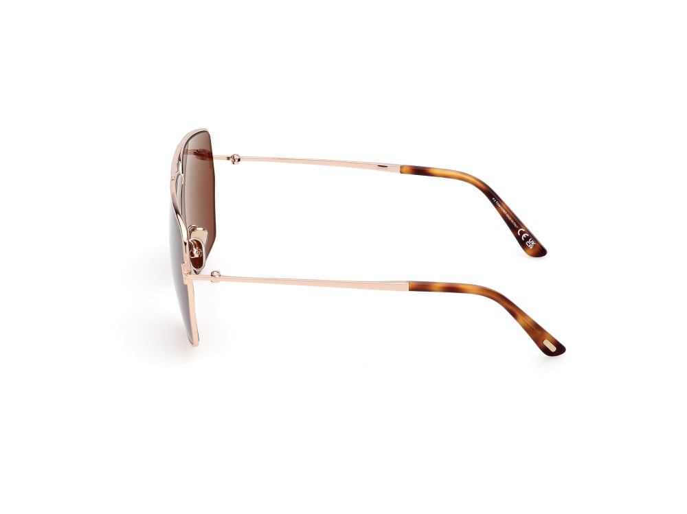 Occhiali da sole Tom Ford Stella FT1185 (28E) colore oro rosè lucido forma navigator lenti marrone
