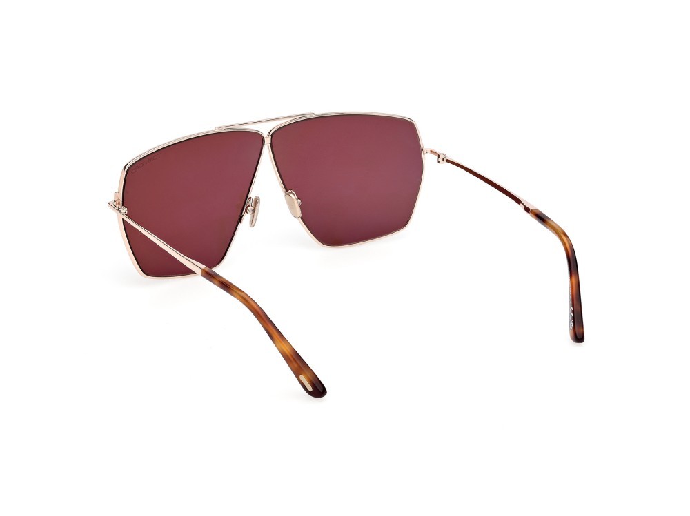 Occhiali da sole Tom Ford Stella FT1185 (28E) colore oro rosè lucido forma navigator lenti marrone
