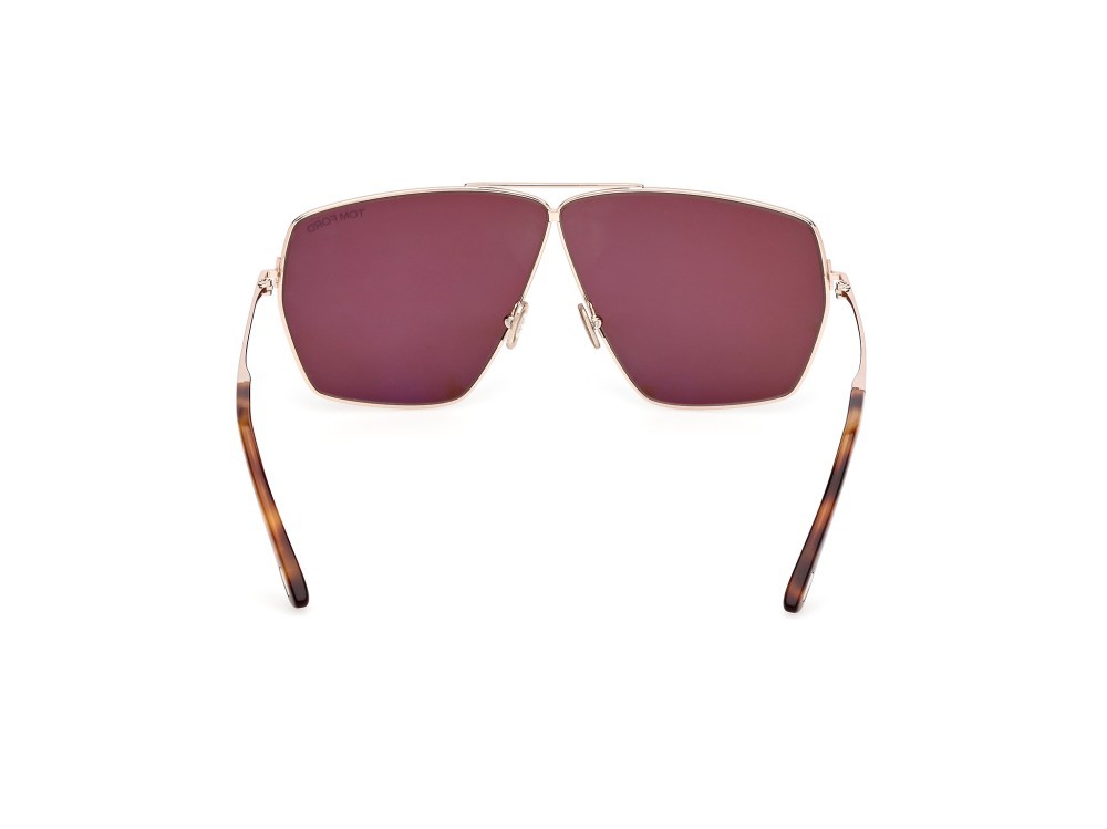 Occhiali da sole Tom Ford Stella FT1185 (28E) colore oro rosè lucido forma navigator lenti marrone