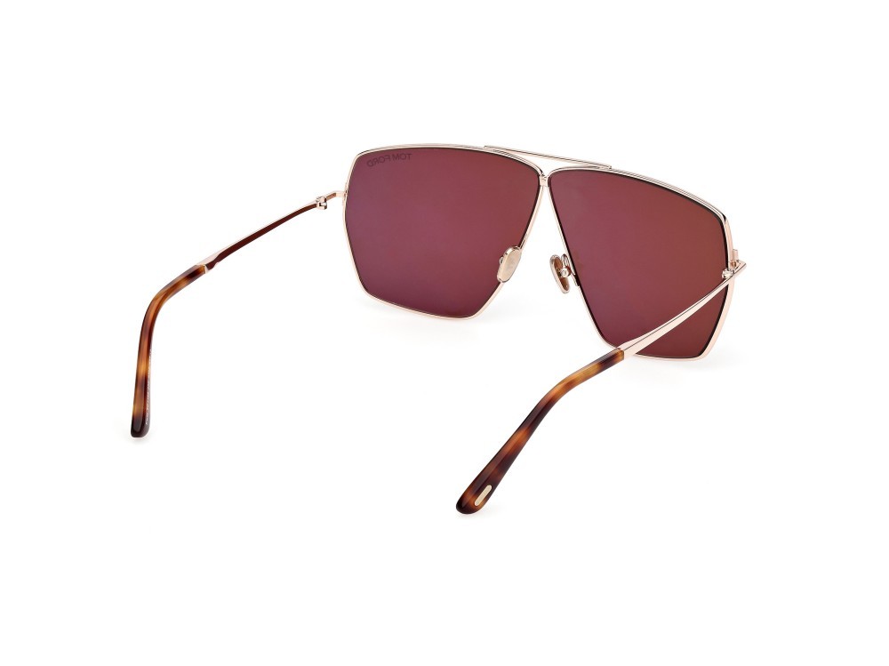 Occhiali da sole Tom Ford Stella FT1185 (28E) colore oro rosè lucido forma navigator lenti marrone