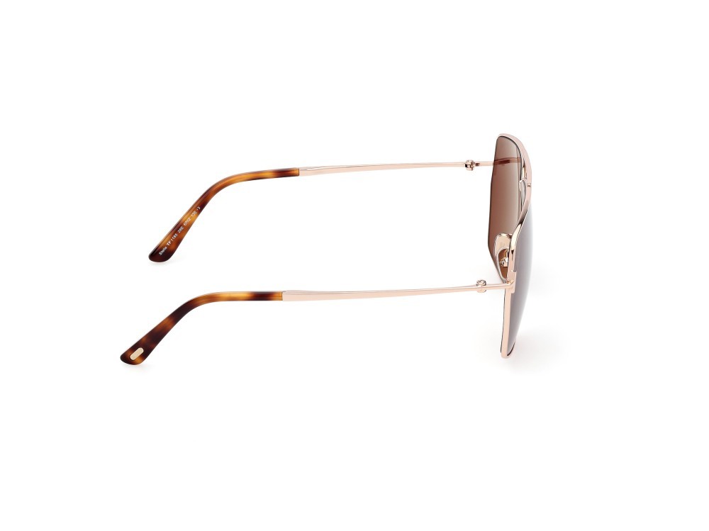 Occhiali da sole Tom Ford Stella FT1185 (28E) colore oro rosè lucido forma navigator lenti marrone