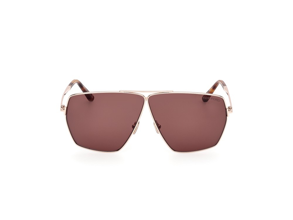 Occhiali da sole Tom Ford Stella FT1185 (28E) colore oro rosè lucido forma navigator lenti marrone