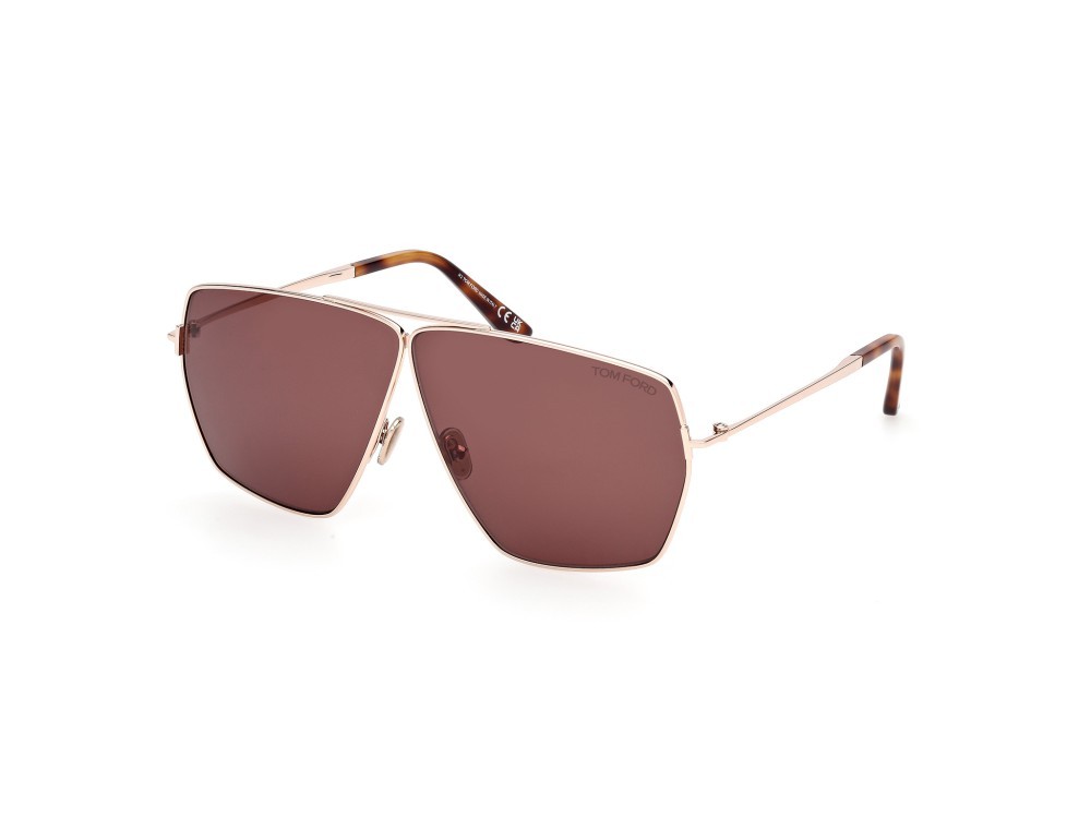 Occhiali da sole Tom Ford Stella FT1185 (28E) colore oro rosè lucido forma navigator lenti marrone