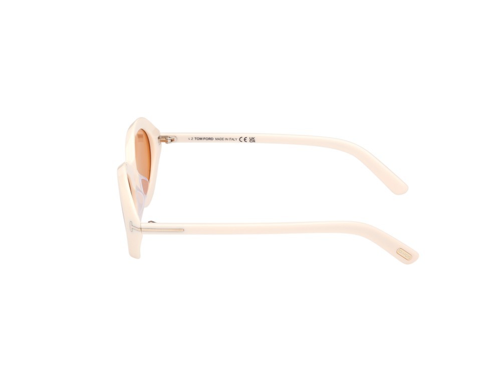 Sunglasses Tom Ford Carmen FT1186 (25E) color avorio lucido shape oval lenses marrone