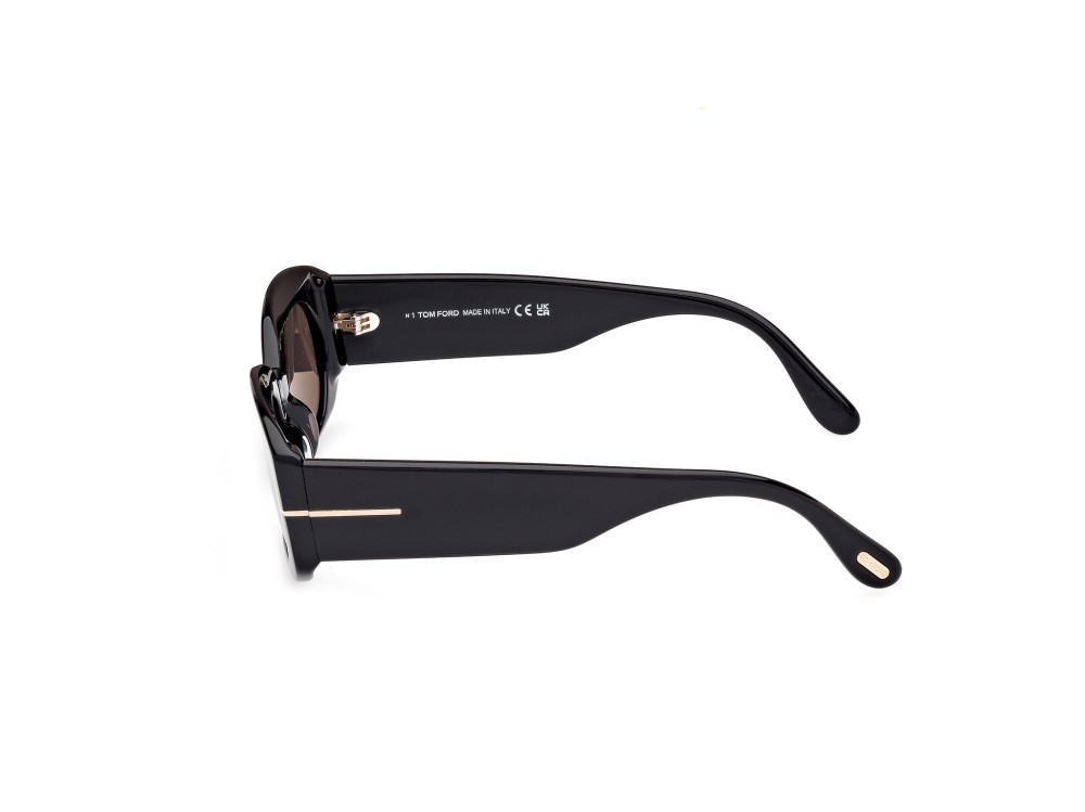 Occhiali da sole Tom Ford Cielle FT1187 (01A) colore nero lucido forma ovale lenti fumo