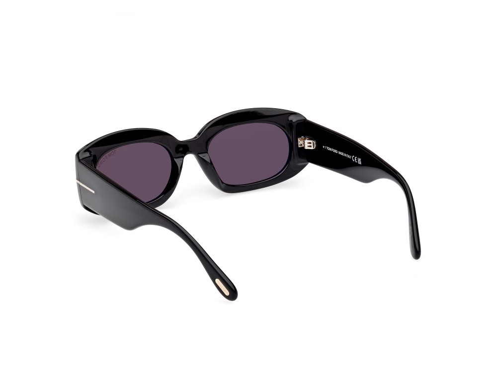 Occhiali da sole Tom Ford Cielle FT1187 (01A) colore nero lucido forma ovale lenti fumo