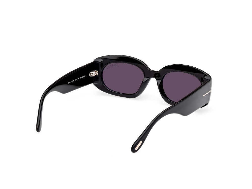 Occhiali da sole Tom Ford Cielle FT1187 (01A) colore nero lucido forma ovale lenti fumo