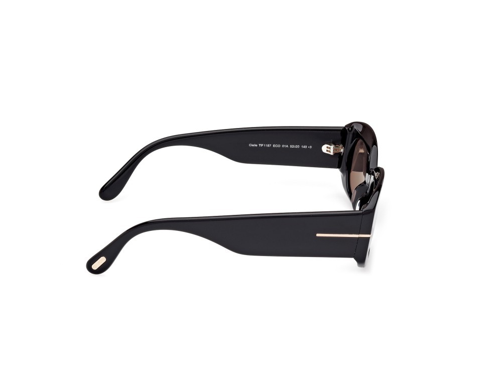 Occhiali da sole Tom Ford Cielle FT1187 (01A) colore nero lucido forma ovale lenti fumo