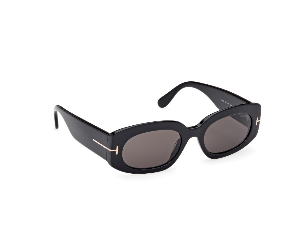 Occhiali da sole Tom Ford Cielle FT1187 (01A) colore nero lucido forma ovale lenti fumo