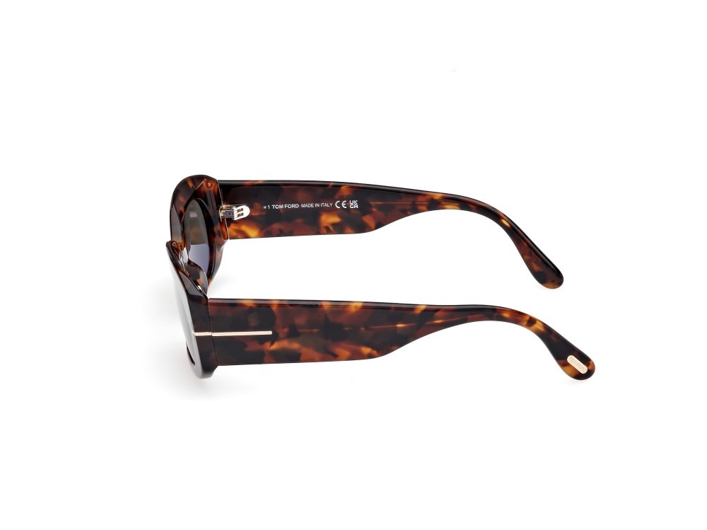 Occhiali da sole Tom Ford Cielle FT1187 (52N) colore avana scura forma ovale lenti verde