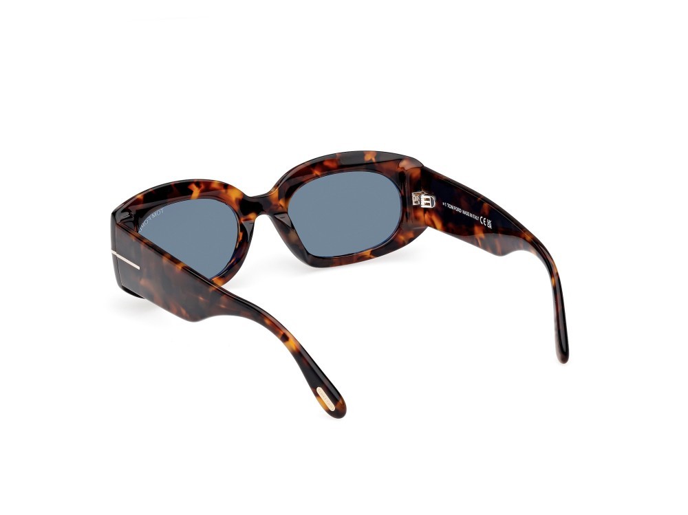 Occhiali da sole Tom Ford Cielle FT1187 (52N) colore avana scura forma ovale lenti verde