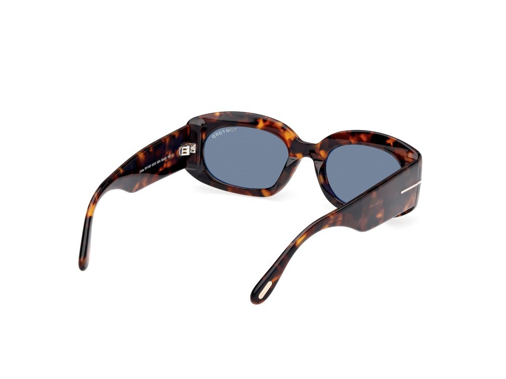 Occhiali da sole Tom Ford Cielle FT1187 (52N) colore avana scura forma ovale lenti verde