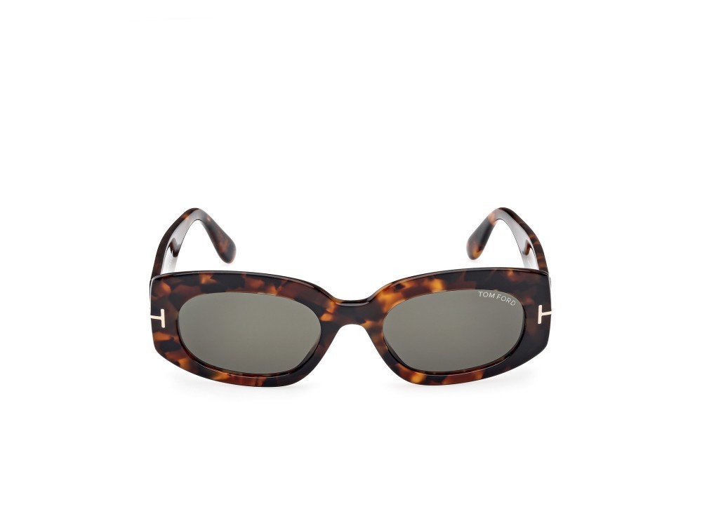 Occhiali da sole Tom Ford Cielle FT1187 (52N) colore avana scura forma ovale lenti verde