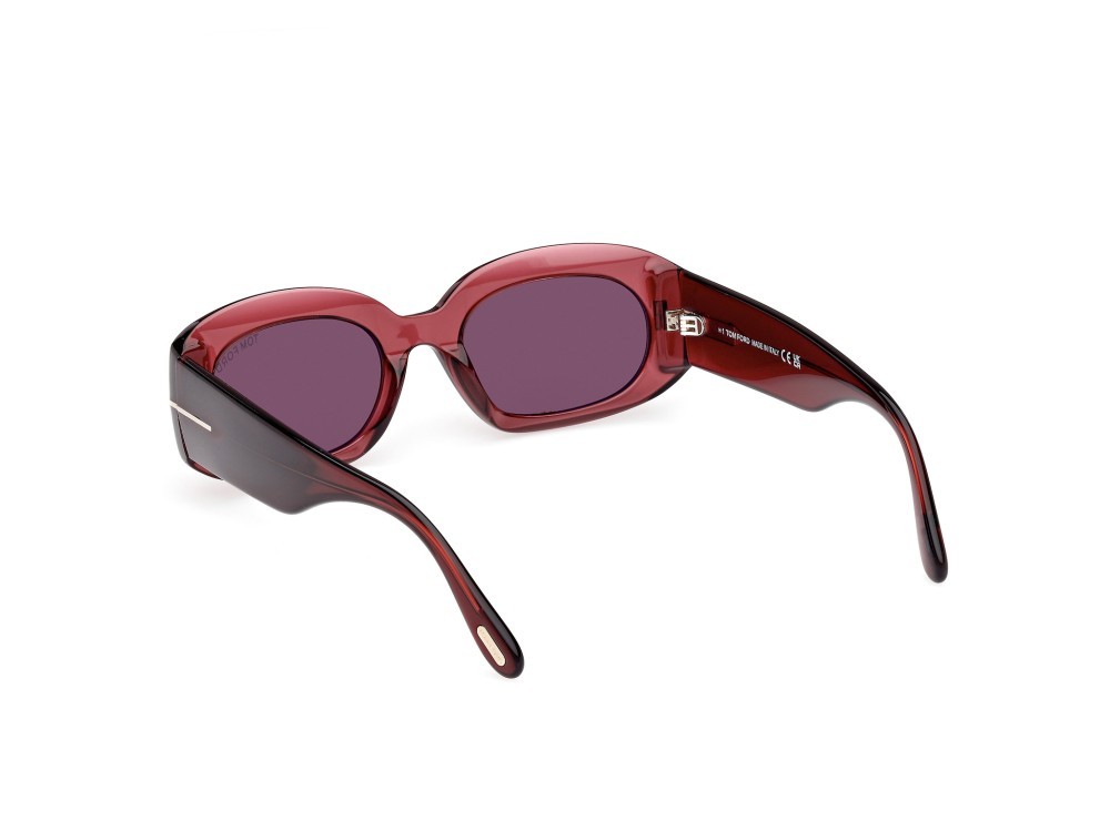 Sonnenbrillen Tom Ford Cielle FT1187 (69E) farbe bordeaux lucido form oval gläser marrone