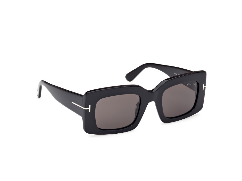 Sonnenbrillen Tom Ford Brigitta FT1188 (01A) farbe nero lucido form rechteckig gläser fumo