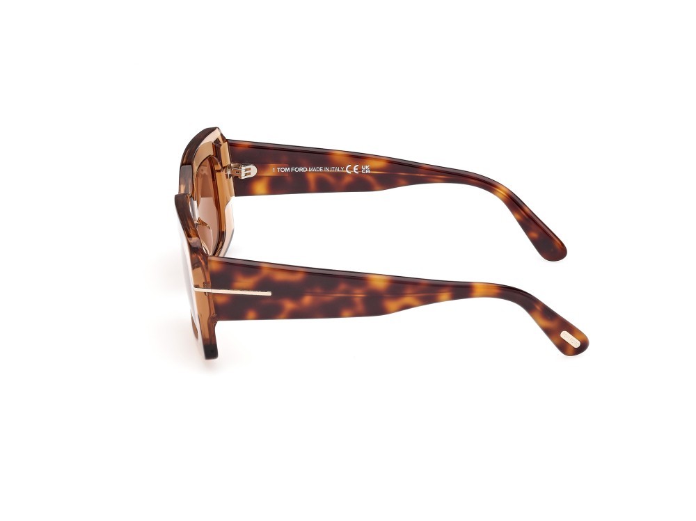Occhiali da sole Tom Ford Brigitta FT1188 (45E) colore marrone chiaro lucido forma rettangolare lenti marrone