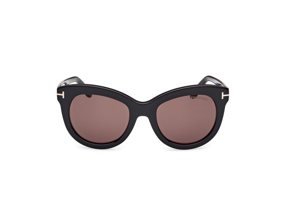 Sunglasses Tom Ford Odette FT1189 (01E) color nero lucido shape butterfly lenses marrone