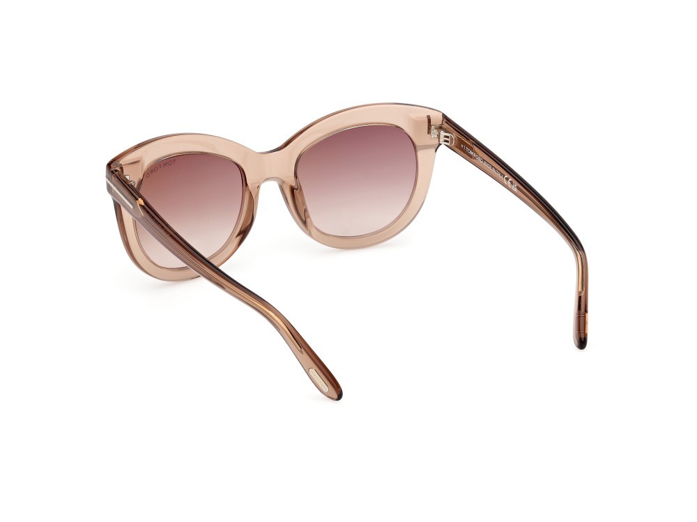 Sunglasses Tom Ford Odette FT1189 (45F) color marrone chiaro lucido shape butterfly lenses marrone sfumato