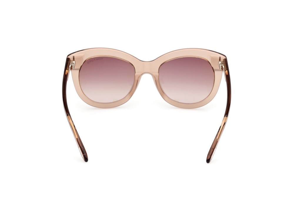Sunglasses Tom Ford Odette FT1189 (45F) color marrone chiaro lucido shape butterfly lenses marrone sfumato