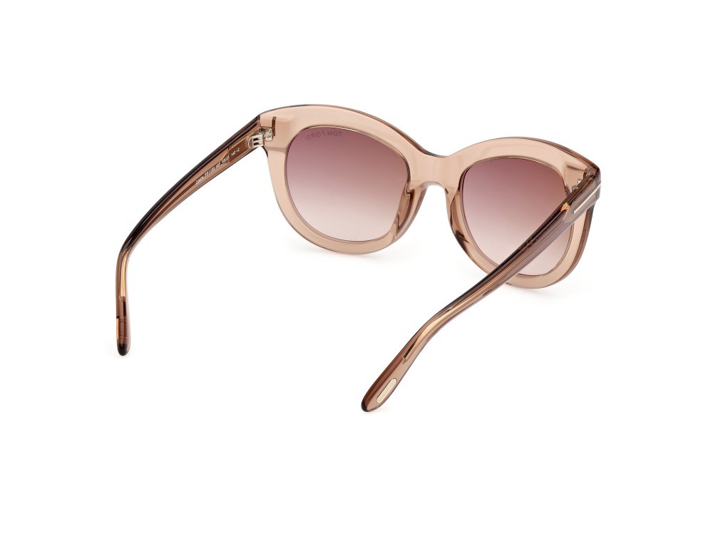 Sunglasses Tom Ford Odette FT1189 (45F) color marrone chiaro lucido shape butterfly lenses marrone sfumato