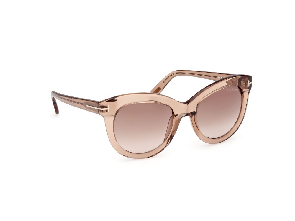 Sunglasses Tom Ford Odette FT1189 (45F) color marrone chiaro lucido shape butterfly lenses marrone sfumato