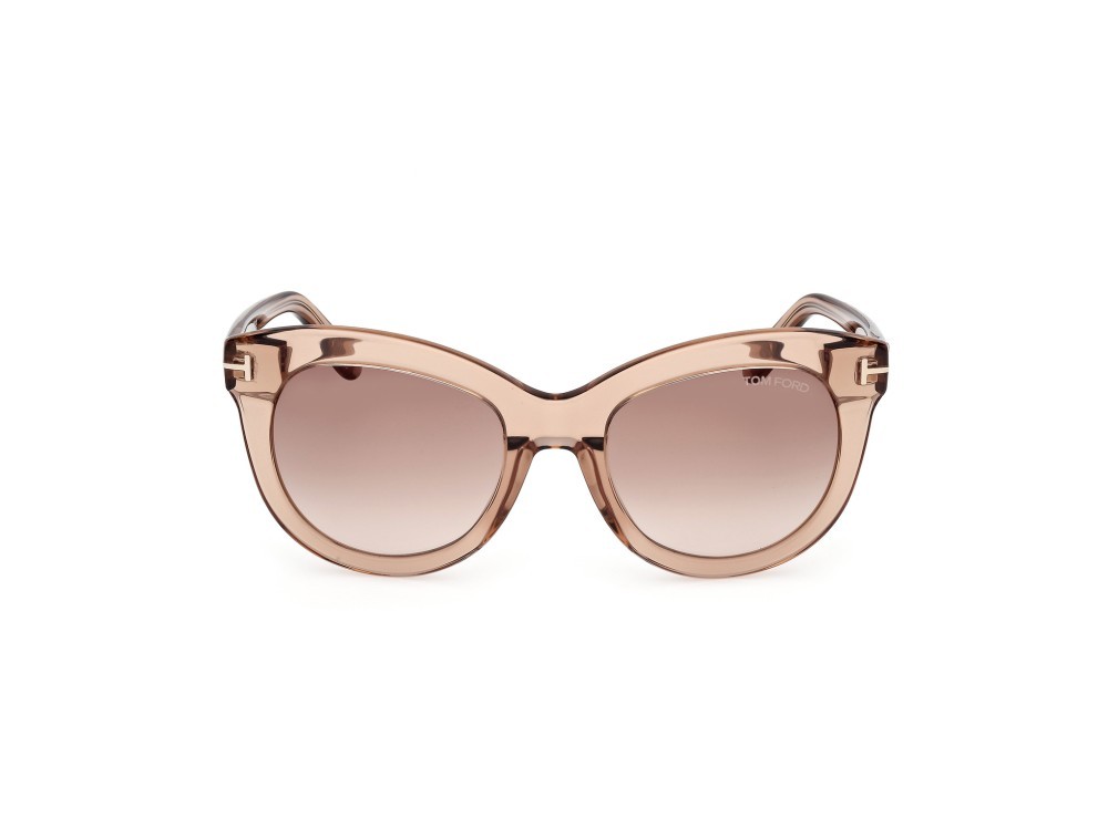 Sunglasses Tom Ford Odette FT1189 (45F) color marrone chiaro lucido shape butterfly lenses marrone sfumato