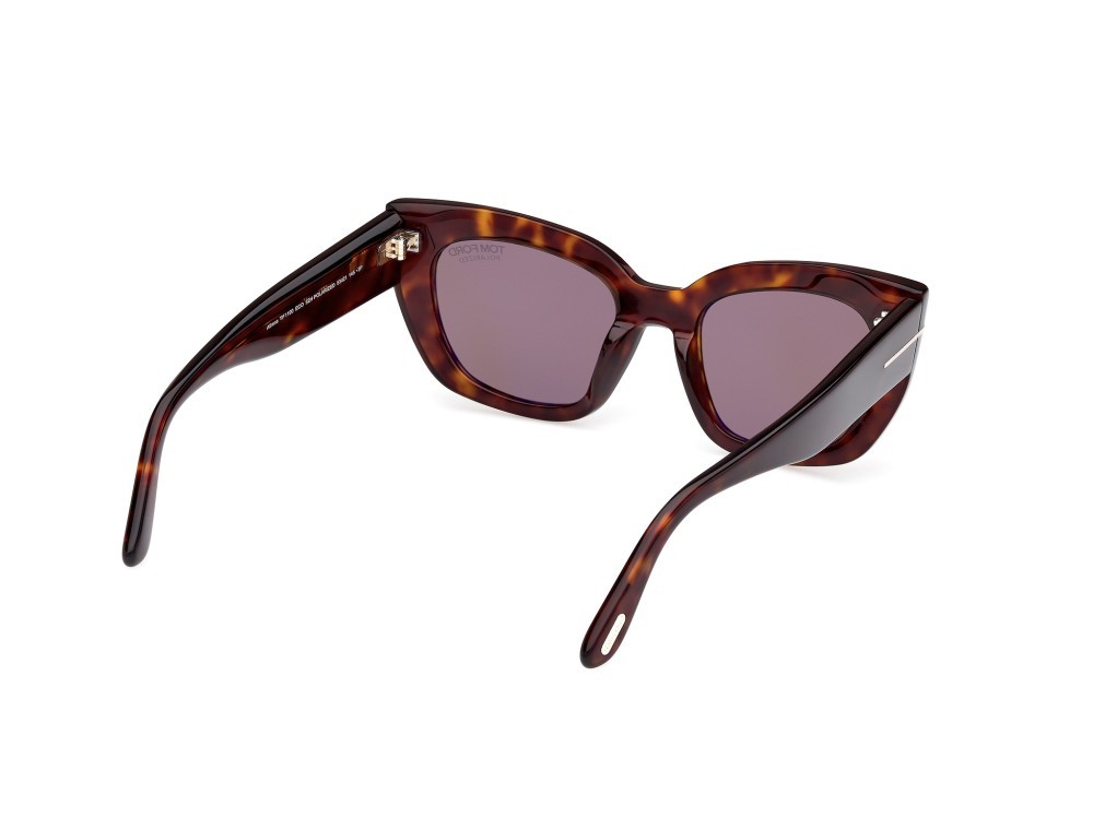 Sonnenbrillen Tom Ford Athena FT1190 (52H) farbe avana scura form cat-eye gläser marrone polarizzato