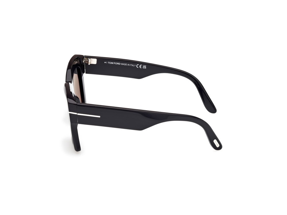 Sunglasses Tom Ford Luna FT1191 (01D) color nero lucido shape butterfly lenses fumo polar.