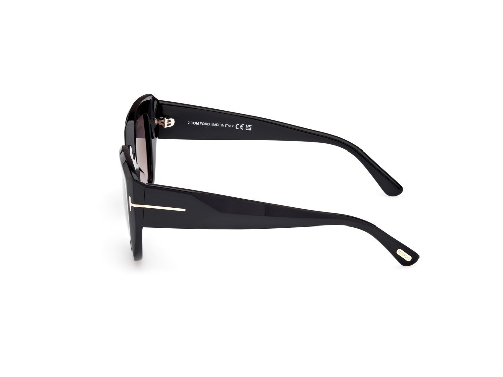 Sunglasses Tom Ford Saltzman FT1192 (01B) color nero lucido shape butterfly lenses fumo grad.