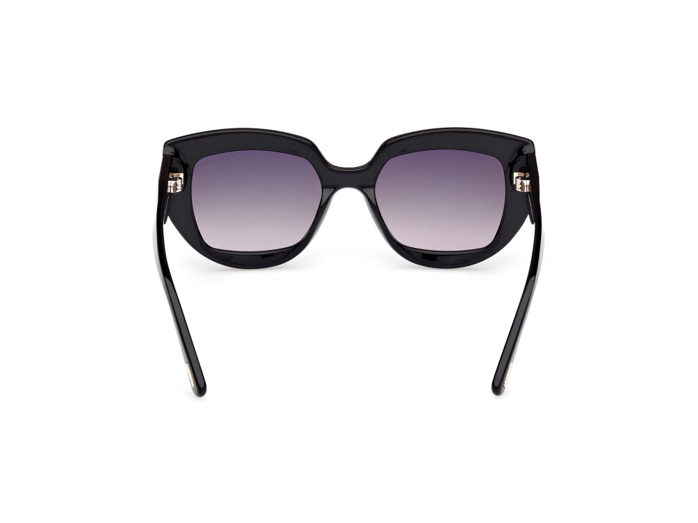Sunglasses Tom Ford Saltzman FT1192 (01B) color nero lucido shape butterfly lenses fumo grad.