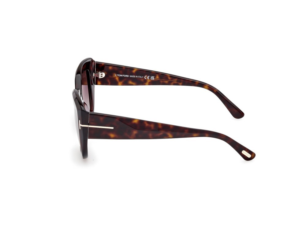 Sunglasses Tom Ford Saltzman FT1192 (52B) color avana scura shape butterfly lenses fumo grad.
