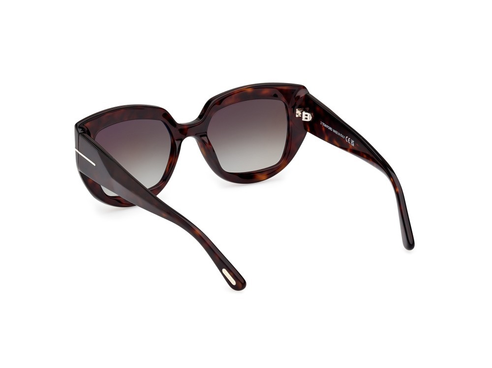 Sunglasses Tom Ford Saltzman FT1192 (52B) color avana scura shape butterfly lenses fumo grad.