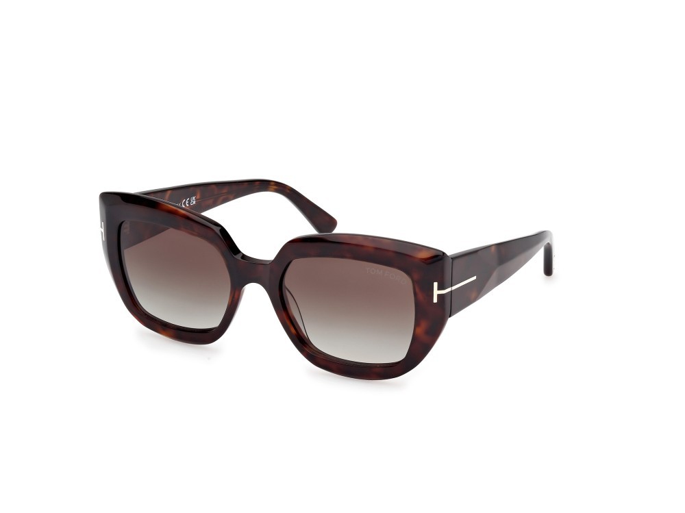 Sunglasses Tom Ford Saltzman FT1192 (52B) color avana scura shape butterfly lenses fumo grad.