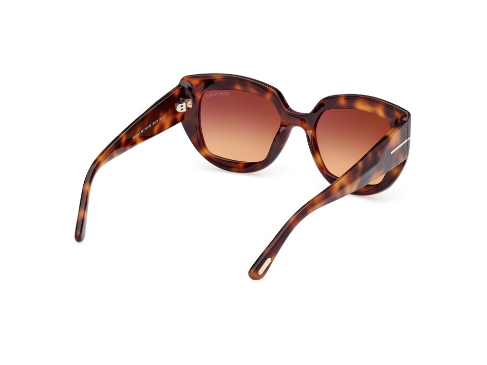 Sunglasses Tom Ford Saltzman FT1192 (53F) color avana bionda shape butterfly lenses marrone sfumato