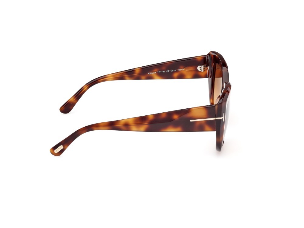 Sunglasses Tom Ford Saltzman FT1192 (53F) color avana bionda shape butterfly lenses marrone sfumato