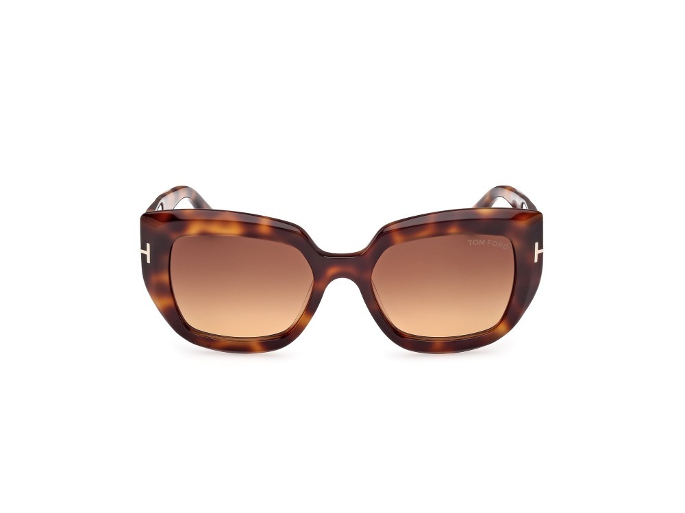 Sunglasses Tom Ford Saltzman FT1192 (53F) color avana bionda shape butterfly lenses marrone sfumato