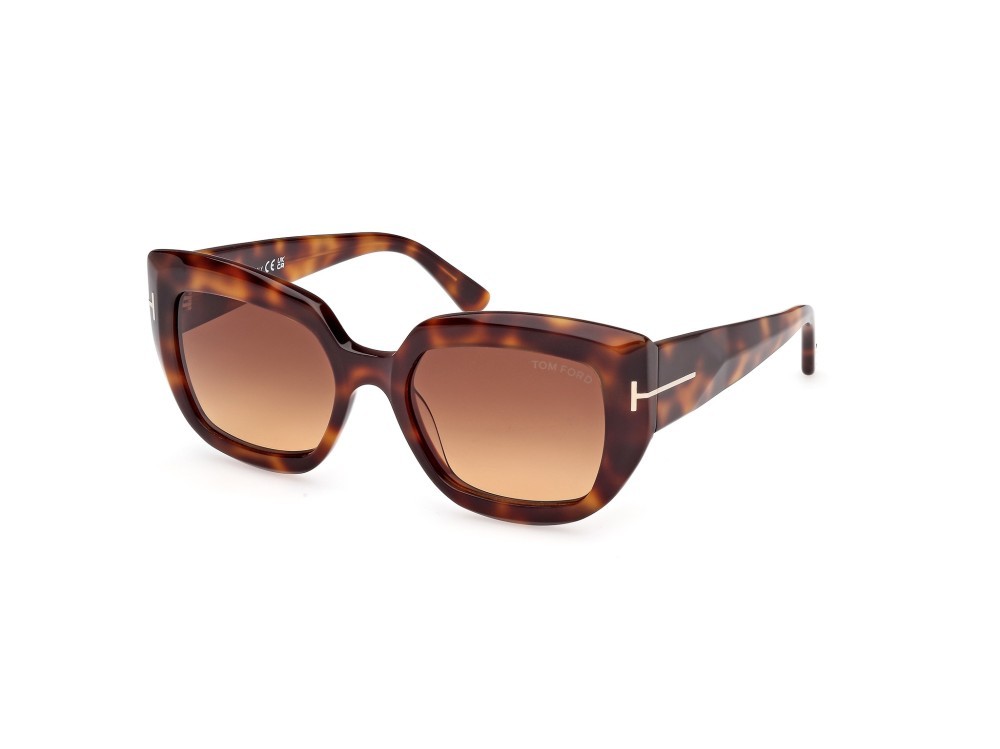 Sunglasses Tom Ford Saltzman FT1192 (53F) color avana bionda shape butterfly lenses marrone sfumato