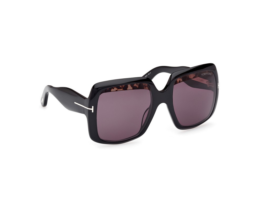 Sonnenbrillen Tom Ford Aurora FT1194 (01A) farbe nero lucido form quadratisch gläser fumo 