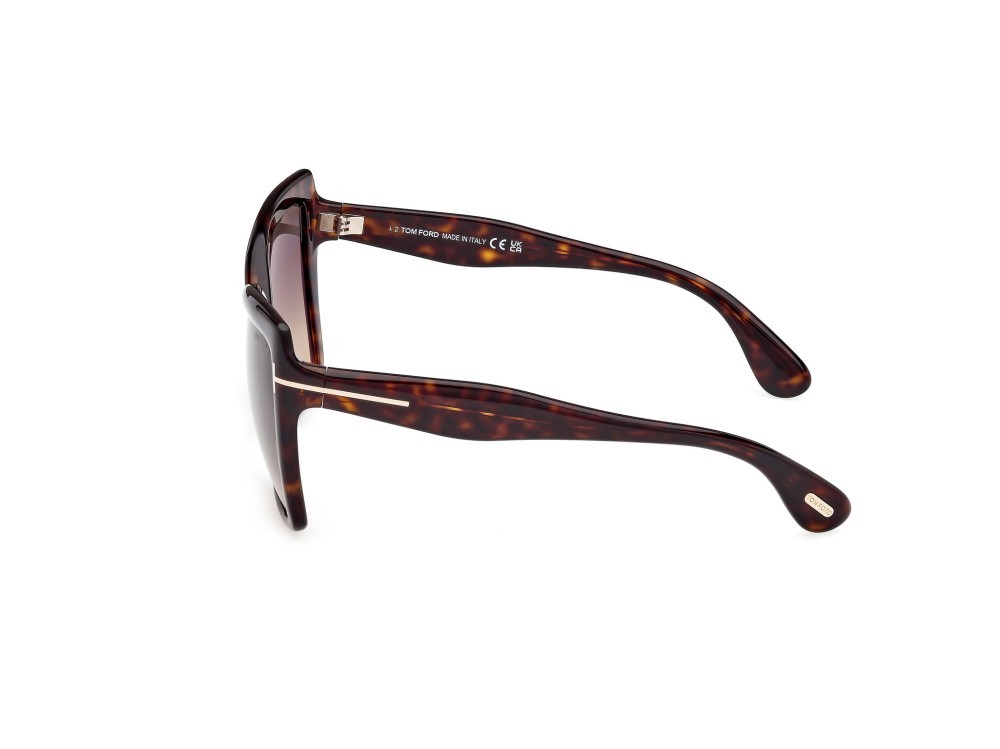 Sunglasses Tom Ford Fiore FT1195 (52B) color avana scura shape butterfly lenses fumo grad.