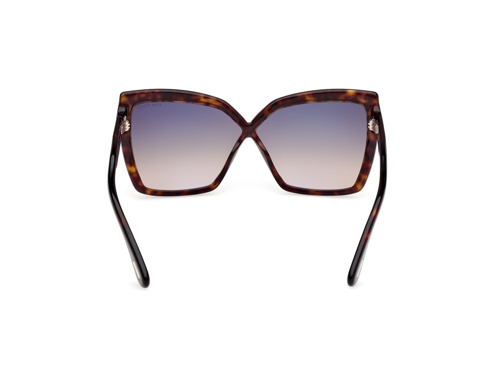 Sunglasses Tom Ford Fiore FT1195 (52B) color avana scura shape butterfly lenses fumo grad.