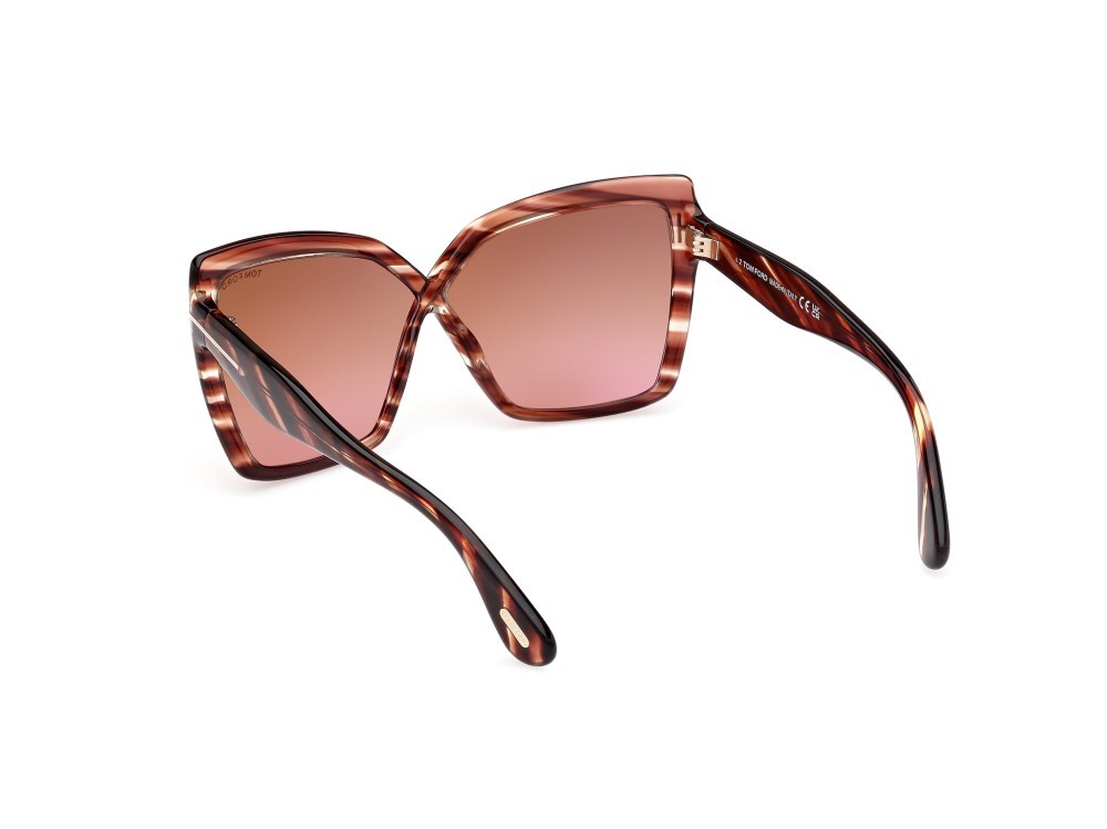 Sonnenbrillen Tom Ford Fiore FT1195 (54F) farbe avana rossa form schmetterling gläser marrone sfumato