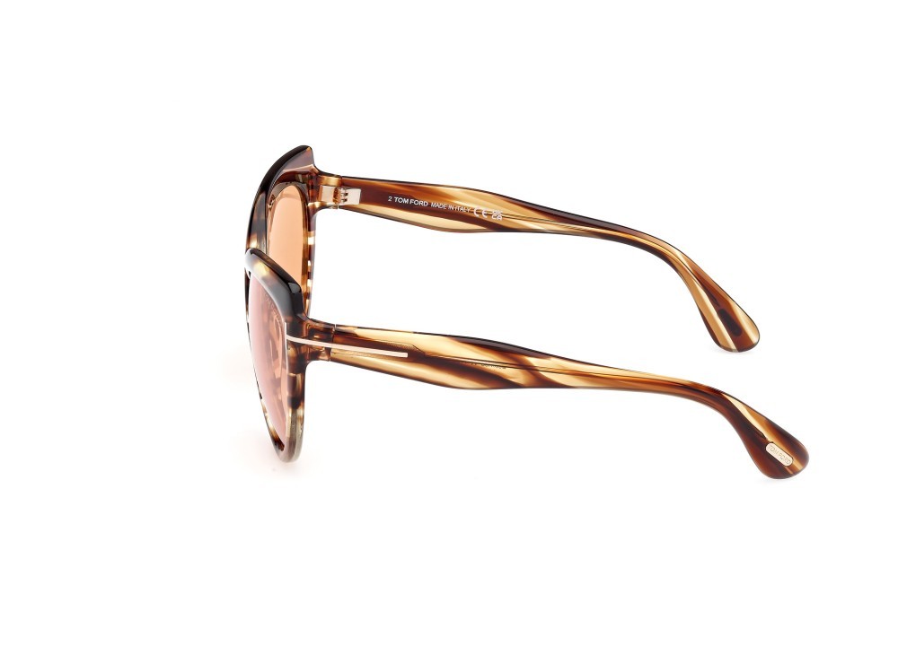 Sonnenbrillen Tom Ford Beatrice FT1196 (53E) farbe avana bionda form schmetterling gläser marrone