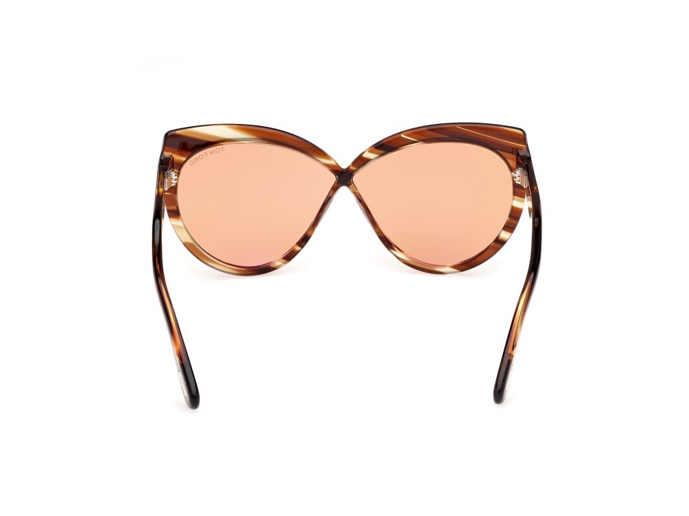 Sonnenbrillen Tom Ford Beatrice FT1196 (53E) farbe avana bionda form schmetterling gläser marrone