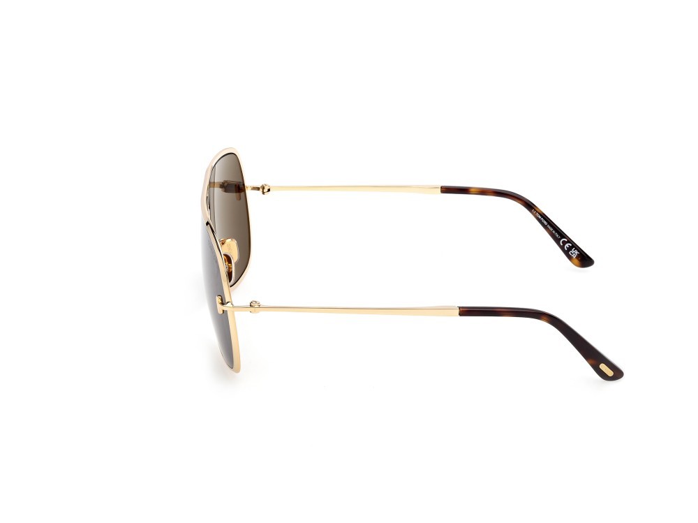 Sunglasses Tom Ford Stavros FT1204 (30N) color oro endura lucido shape navigator lenses verde