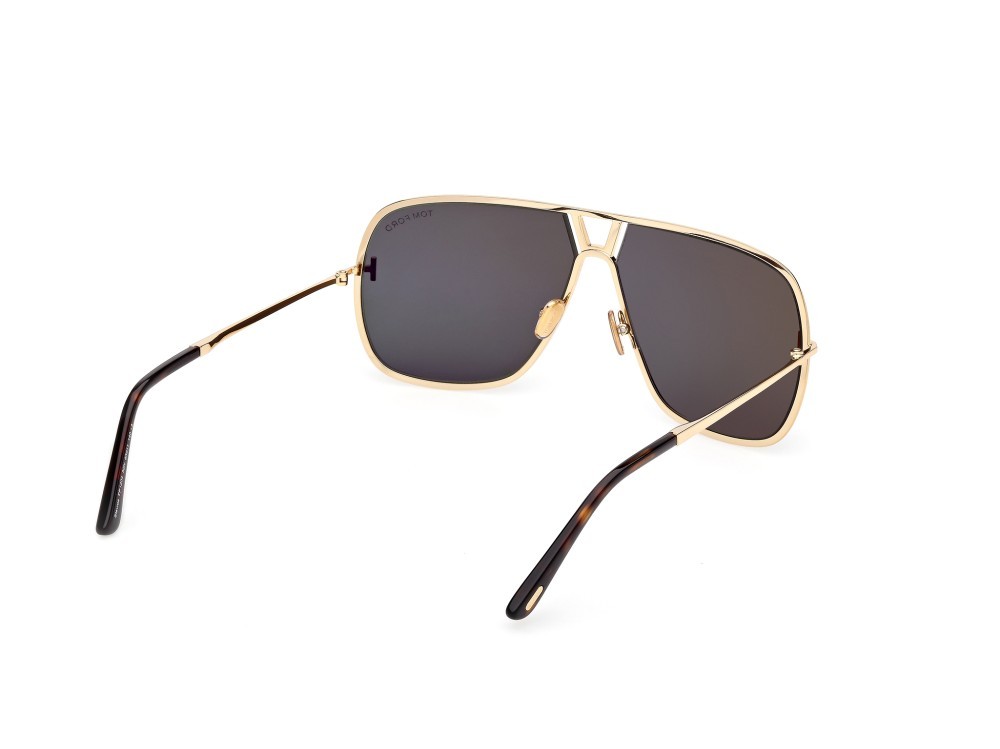 Sunglasses Tom Ford Stavros FT1204 (30N) color oro endura lucido shape navigator lenses verde