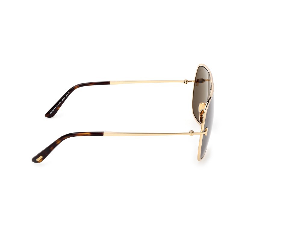 Sunglasses Tom Ford Stavros FT1204 (30N) color oro endura lucido shape navigator lenses verde