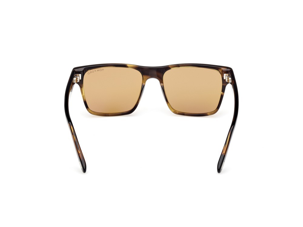 Sonnenbrillen Tom Ford Calder FT1205 (56E) farbe avana colorata form quadratisch 